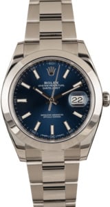 Pre-Owned Rolex Steel Datejust 126300 Blue Index Dial T