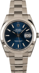 Rolex Steel Datejust 126300 Blue Luminous Dial T