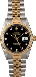 Men's Rolex Datejust 16013 Black Diamond Dial