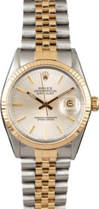 Rolex Datejust 16013 Silver Dial Two Tone Jubilee