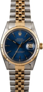 PreOwned Rolex Datejust 16013 Two Tone Blue Dial