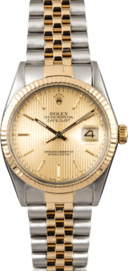 Two Tone Rolex Datejust 16013 Tapestry Dial
