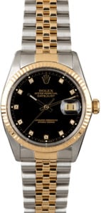 PreOwned Rolex Datejust 16013 Black Diamond Dial