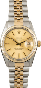 PreOwned Rolex Two Tone Datejust 16013 Champagne Dial