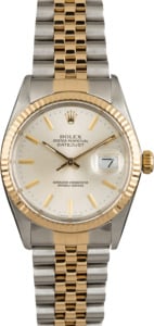 Certified Rolex Datejust 16013 Silver Index Dial
