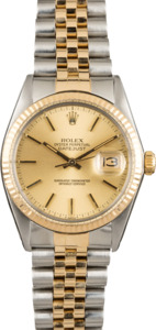 Used Rolex Datejust 16013 Two Tone Jubilee Band Champagne Dial