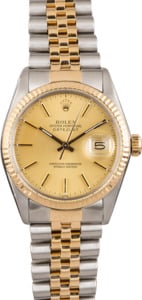 PreOwned Rolex Datejust Two Tone 16013 Champagne Dial