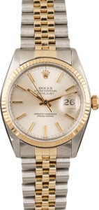 PreOwned Rolex Datejust 16013 Stainless Steel and Gold