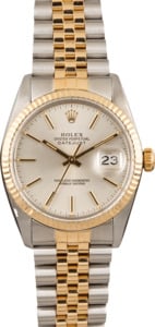 PreOwned Rolex Datejust 16013 Silver Index Dial 36MM