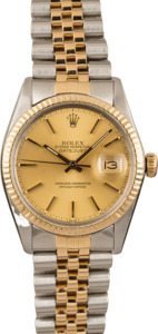 Pre-Owned Rolex Datejust 16013 Jubilee Bracelet Champagne Index Dial