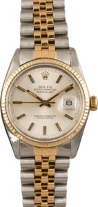 Pre Owned Rolex Datejust 16013 Two Tone Silver Dial