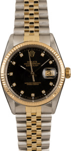 Pre-Owned Rolex 16013 Datejust Black Diamond Dial