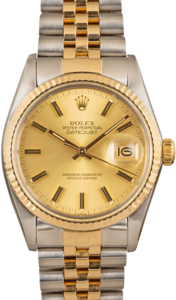 Rolex Two-Tone Datejust Champagne Dial 16013