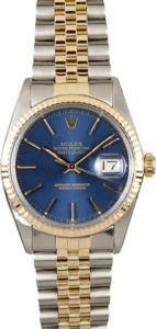 Rolex Datejust 16013 Blue Dial 100% Authentic