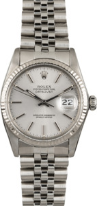 Used Rolex Datejust 16014 Silver Dial Steel Jubilee