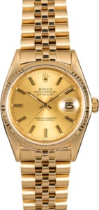 Rolex Datejust 16018 18K Yellow Gold