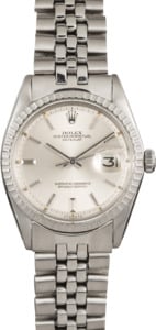 PreOwned Rolex Datejust 1603 Stainless Steel Engine Turned Bezel