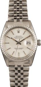 Vintage Rolex Stainless Steel Datejust 1603 Silver Dial