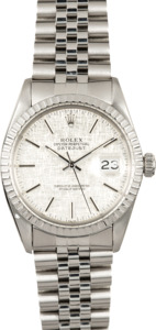 Rolex Datejust 16030 Silver Linen