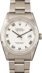 Rolex Datejust 16200 White Dial Steel Oyster