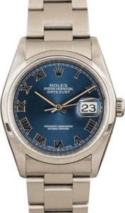 Rolex Datejust 16200 Blue 100% Authentic