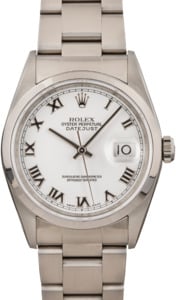 Rolex Datejust 16200 White Roman Dial