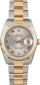 PreOwned Rolex Datejust 16203 Rhodium Dial Two Tone