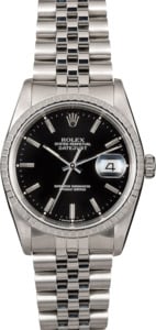 Men's Rolex Datejust 16220 Black Dial