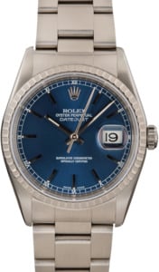 Rolex Datejust 16220 Blue Dial Steel Oyster