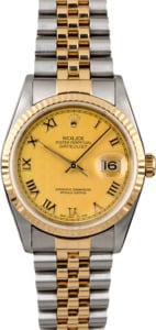 Rolex Datejust 16233 Champagne Pyramid Dial