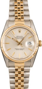 Pre-Owned Rolex 16233 Datejust Silver Dial