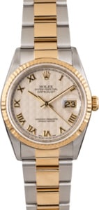 Pre Owned Rolex Datejust 16233 Ivory Pyramid Dial