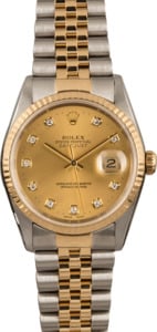 Used Rolex Datejust 16233 Diamond Champagne Dial