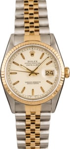Pre-Owned Rolex 16233 Datejust Ivory Jubilee Dial