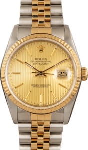 Men's Rolex Datejust 16233 Champagne Tapestry Dial