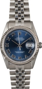 Men's Rolex Datejust 16234 Blue Roman Dial TT