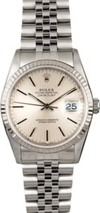 Rolex Datejust 16234 Silver Tapestry Index Dial