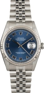 PreOwned Rolex Datejust 16234 Blue Roman Dial