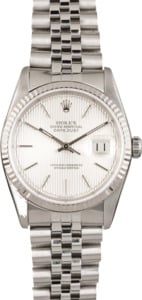 Used Rolex Datejust 16234 Silver Tapestry Index Dial
