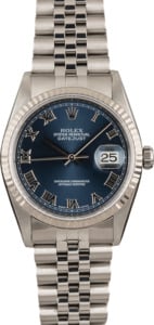 PreOwned Rolex Steel Datejust 16234 Blue Dial