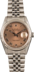 PreOwned Rolex Steel Datejust 16234 Salmon Dial T