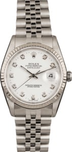 Pre-Owned Rolex Datejust 16234 White Diamond Dial