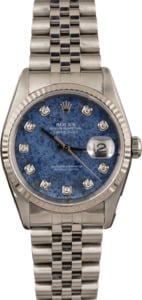 Pre Owned Rolex Datejust 16234 Sodalite Diamond Dial