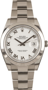 PreOwned Rolex Datejust 41 Ref 126300 White Roman Dial T