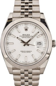 PreOwned Rolex Datejust 41 Ref 126300 White Dial