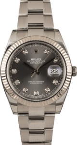Used Rolex Datejust 41 Ref 126334 Dark Rhodium Diamond Dial