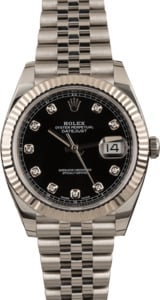 Pre Owned Rolex Datejust 41 Ref 126334 Black Diamond Dial