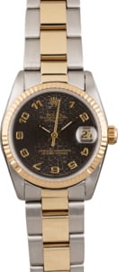 PreOwned Rolex Two Tone Datejust 68273 Black Jubilee Dial