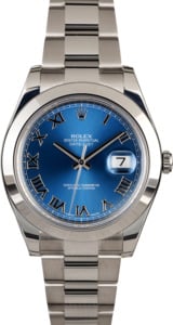 Rolex Datejust II Ref 116300 Blue Dial with Steel Oyster