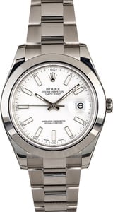 PreOwned Rolex Datejust II Ref 116300 White Index Dial